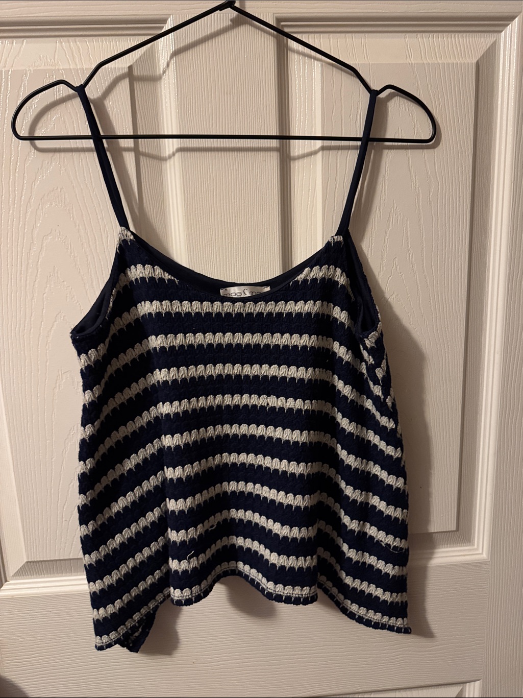 Striped Navy And White Knit Cami Tank Top